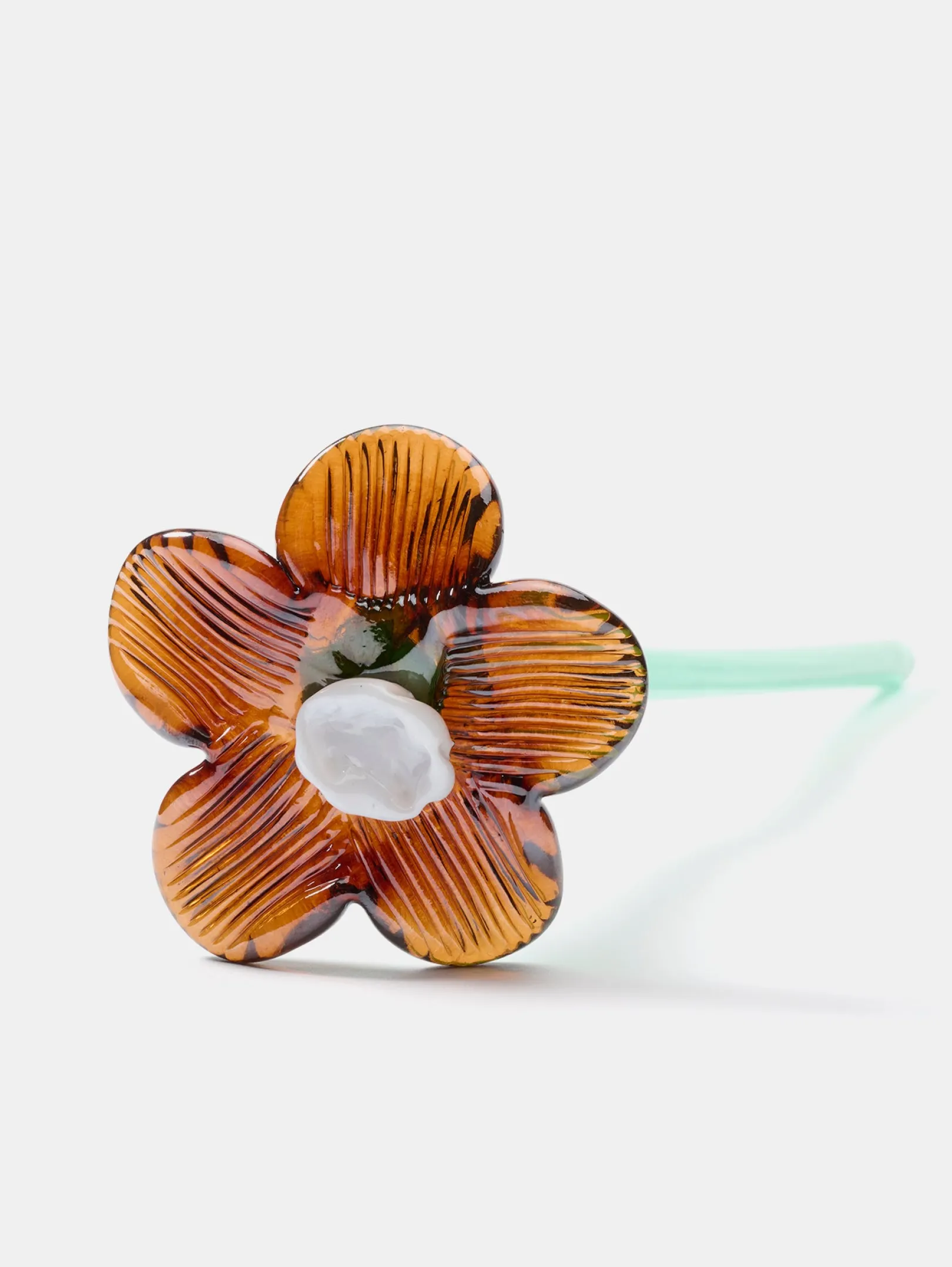 mouthblown_crystal_flower_2-3.webp HOFF Deco | Deco | MOUTHBLOWN CRYSTAL FLOWER BROWN